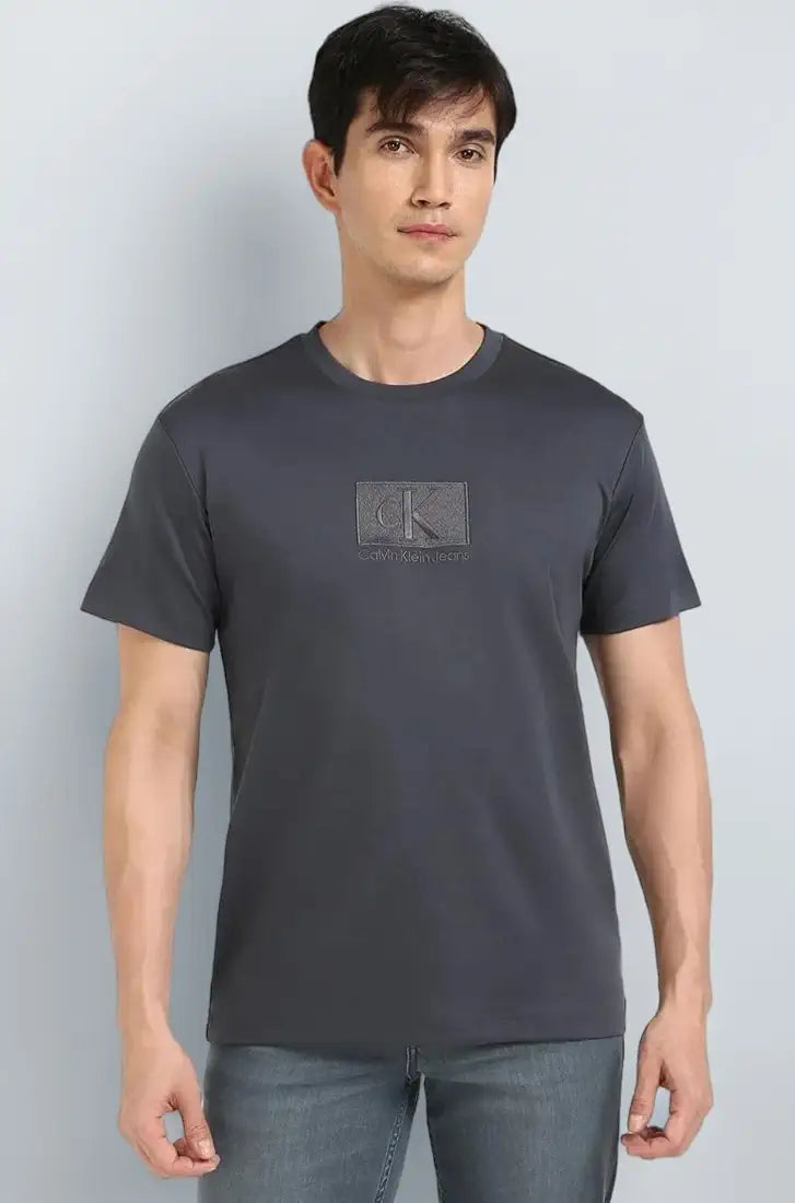 Embroidered Logo Regular Fit Cotton T Shirt